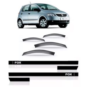 Calha Chuva Fox / Spacefox 4 Portas + Friso Lateral Fumê