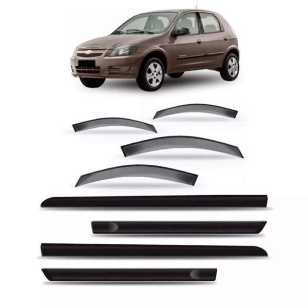 Calha Chuva Celta 2006 A 2012 4 Portas + Friso Lateral Fumê