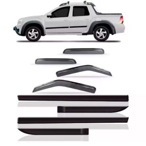 Calha Chuva Renault Oroch 2015 A 2018 4p + Friso Lateral Fumê