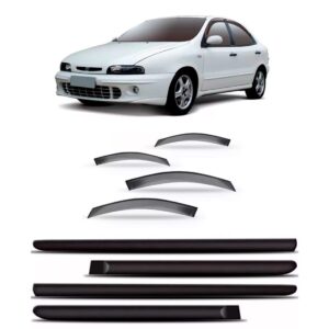 Calha Chuva Marea Sedan + Friso Lateral 1998 99 00 01 A 2008 Fumê