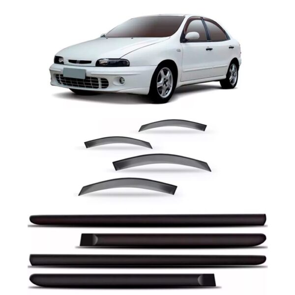 Calha Chuva Marea Sedan + Friso Lateral 1998 99 00 01 A 2008 Fumê