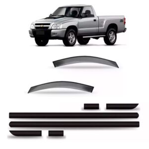 Calha Chuva S10 Cabine Simples 2001 A 2011 + Friso Lateral Fumê