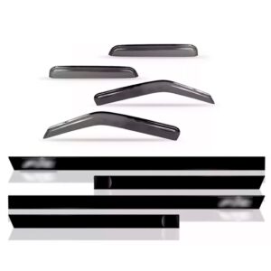 Kit Jogo Calha Chuva Para Honda Fit 2003/2008+friso Lateral Fumê