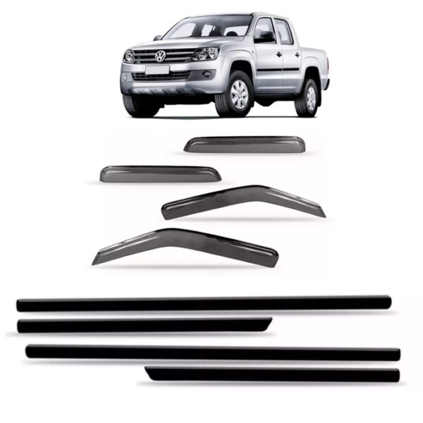 Calha Chuva Amarok 10/2014 + Friso Lateral Fino Preto