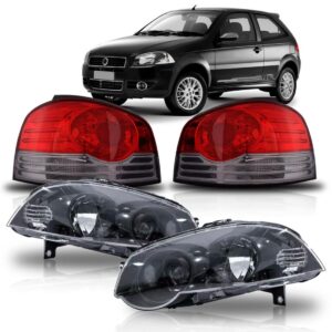 Par Farol Palio 2009 A 2011 Negro + Sinaleira Fume