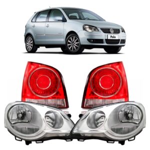 Par Farol Polo 2007 A 2011 Hatch + Lanterna Bicolor.