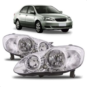 Par Farol Para Toyota Corolla 2002 2003 2004 Cromado