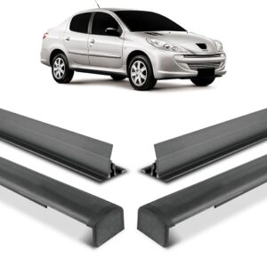 Par Friso De Teto Para Peugeot 207 Sedan Cor Preta
