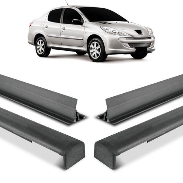 Par Friso De Teto Para Peugeot 207 Sedan Cor Preta