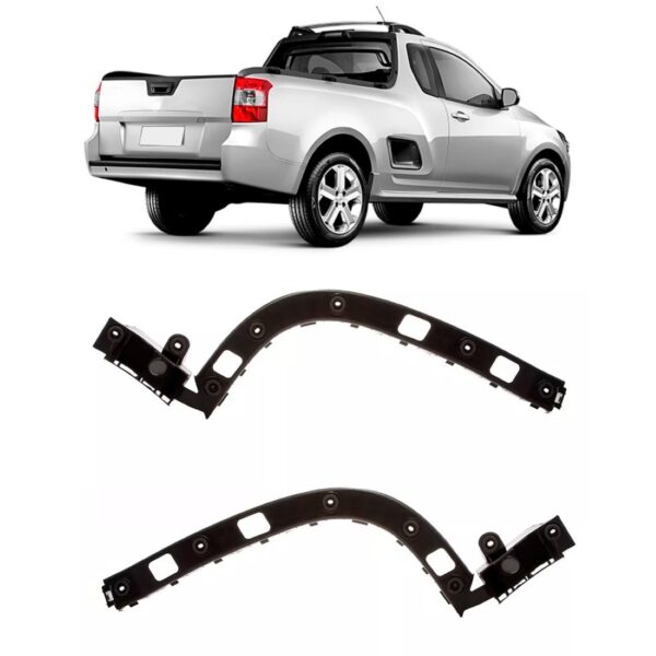 Par Guia Suporte Parachoque Traseiro Montana 2011 A 2019