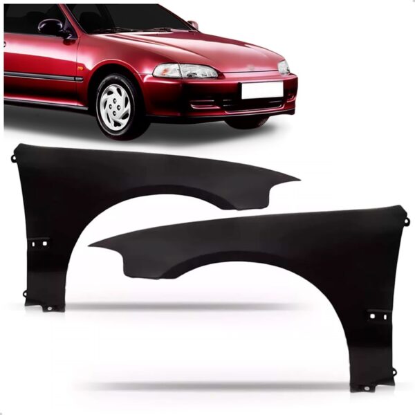 Par Paralama Civic 1992 1993 1994 1995 2 Portas Sem Furo