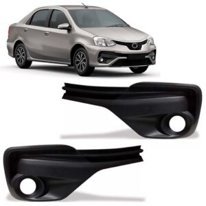Par Moldura Farol Milha Etios Hatch/sedan 2018 A 2019 C/furo Preto Ambos Lados