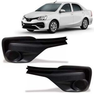 Par Moldura Milha Etios 2018 A 2019 S/ Furo Preto Ambos Lados