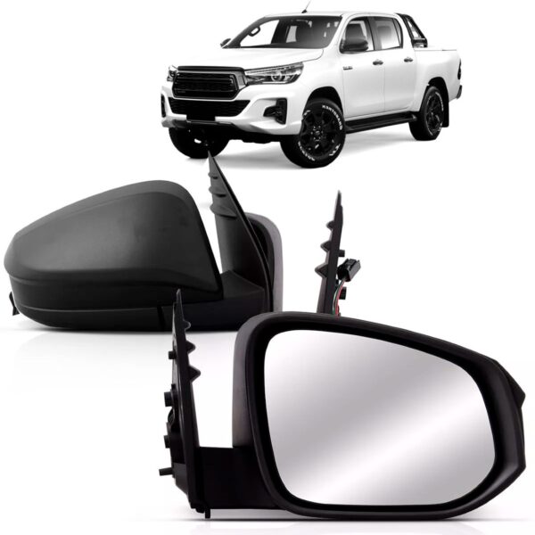 Par Retrovisor Toyota Hilux 2016 2017 2018 Fixo Preto