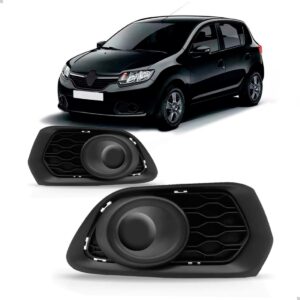 Par Moldura Milha Sandero 2015 2016 2017 Preto S/ Furo Preto Ambos Os Lados