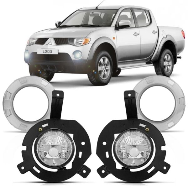 Par Farol Milha Auxiliar L200 Triton 2007 A 2011 C/ Moldura