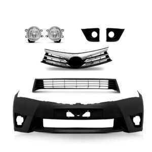 Kit Frente Parachoque Grade Corolla 2015 2016 2017 Completo Preto