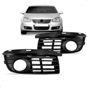 Par Moldura Grade Jetta 2007 2008 2009 2010 Com Furo Milha Preto Ambos Os Lados