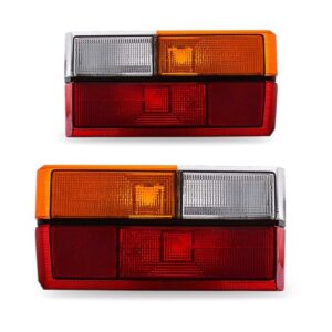 Par Lanterna Traseira Para Gol 1980/1986 Âmbar Friso Preto Tricolor