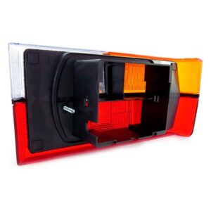 Par Lanterna Traseira Para Gol 1980/1986 Âmbar Friso Preto Tricolor