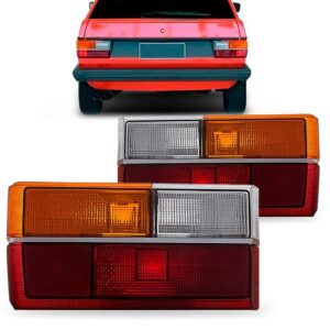 Par Sinaleira Traseira Gol 1980 A 1986 Âmbar Friso Cromado Tricolor