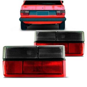 Par Lanterna Traseira Gol Quadado Bx Ar 80 A 86 Fumê F.preto Fumê