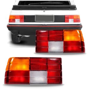 Par Sinaleira Traseira Monza 1982 A 1990 Âmbar S/friso Preto Tricolor