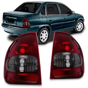 Par Lanterna Traseira Corsa Sedan Classic 2000 A 2010 Fumê Esquerdo