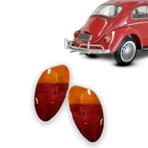 Par Lente Lanterna Traseira Fusca 1200/1300 Ambar Laranja