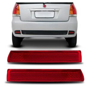 Par Refletor Parachoque Traseiro Palio G3 2003 Vermelho
