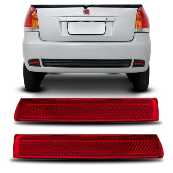 Par Refletor Parachoque Traseiro Palio G3 2003 Vermelho