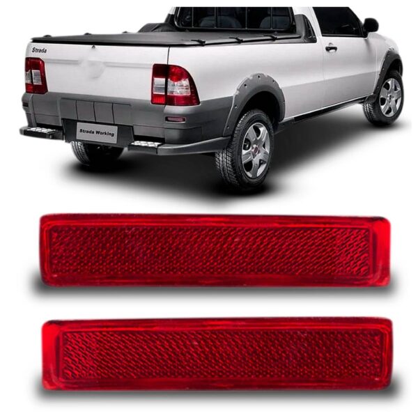 Par Sinaleira Traseira Retrorefletor Strada 04 Vermelh  Vermelho