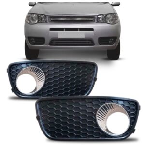 Par Moldura Milha Palio Siena 2004 A 2010 Preto Com Furo - Preto - Ambos Os Lados