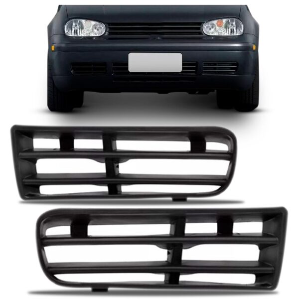 Par Moldura Milha Golf 2000 01 02 03 04 05 06 07 Sem Furo Preto Ambos Os Lados