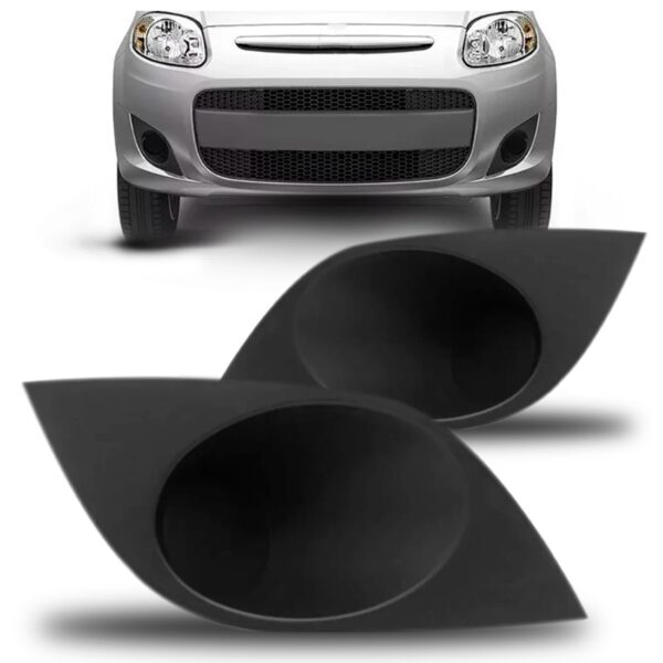 Jogo Moldura Milha Palio Attractive 2012/2014 Cinza S/furo Ambos Os Lados