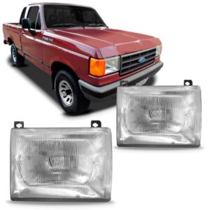 Par De Farol F1000 1993 A 1996 S/suporte Lente Vidro Cromado
