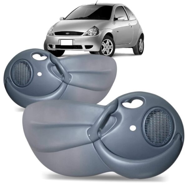 Par Forro Porta Dianteiro Ford Ka 1997 A 2007 Com Tela Cinza Cinza