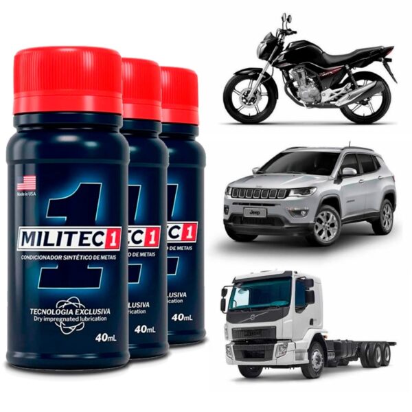 Kit 3 Militec Redutor De Atrito Lubrificação Permanente