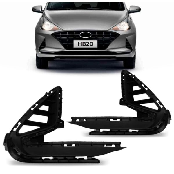 Par Moldura Milha Hb20 Hatch/sedan 2021 2022 Sem Furo Preto