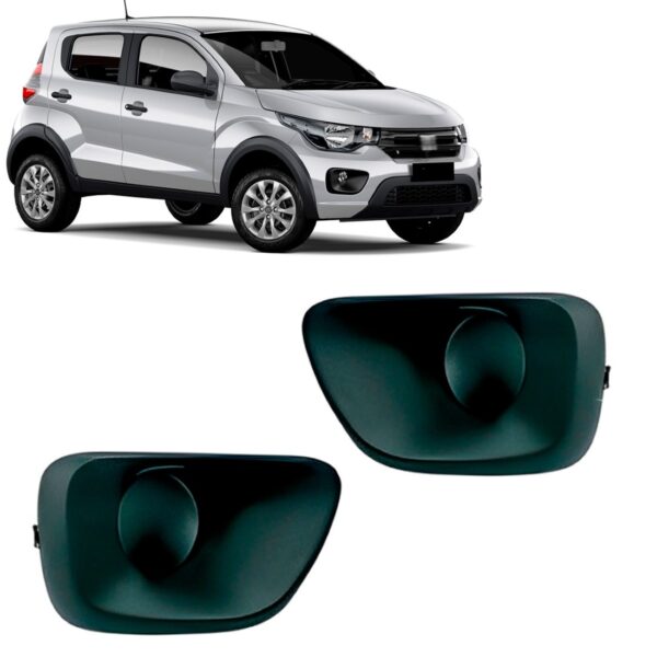 Moldura Milha Mobi 2021 2022 2023 Preta Com Furo Preto Ambos Lados