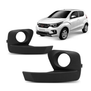 Par Grade Moldura Farol Milha P Mobi 2021 A 2024 C/ Furo Aux Preto