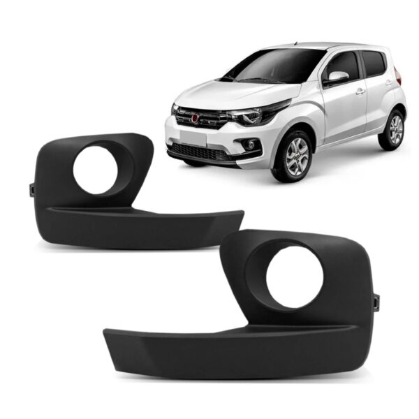 Par Grade Moldura Farol Milha P Mobi 2021 A 2024 C/ Furo Aux Preto