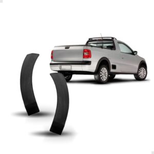 Par Moldura Parachoque Traseiro Saveiro G5 G6 2008 A 2016 Preto