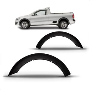 Par Moldura Paralama Traseiro Saveiro 2008 A 2016 Preto Preto