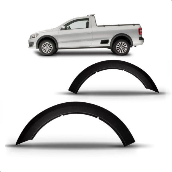 Par Moldura Paralama Traseiro Saveiro 2008 A 2016 Preto Preto