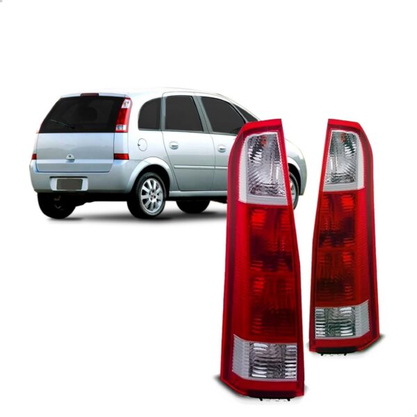 Par Sinaleira Traseira Meriva Bicolor Vermelha 2004 A 2007 Vermelho