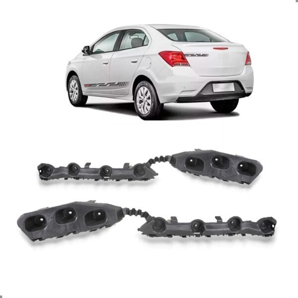 Par Suporte Guia Parachoque Traseiro Prisma Lt 2017 A 2019