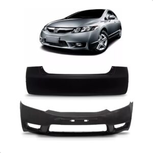 Kit Envolvente New Civic 2009 2010 2011 Dianteiro E Milha Preto