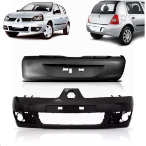 Jogo Parachoque Dianteiro Traseiro Clio 06/12 Hatch C/furo Preto