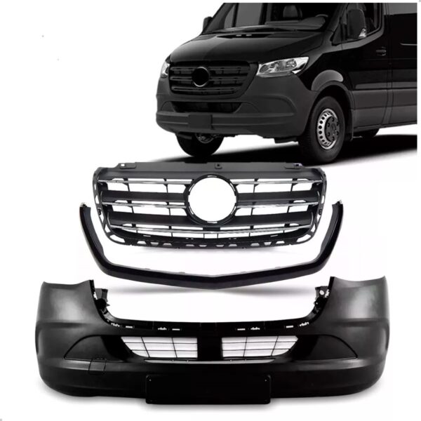 Kit Parachoque Sprinter 2020 A 2024 C/grade Friso 1a Linha  Preto